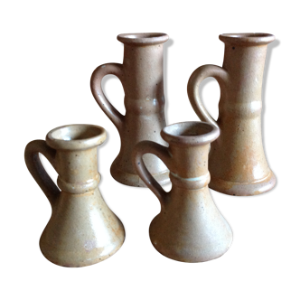 Set de 4 bougeoirs en grès