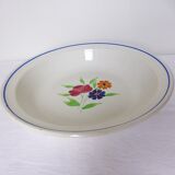Plat de service rond et creux en porcelaine Badonviller