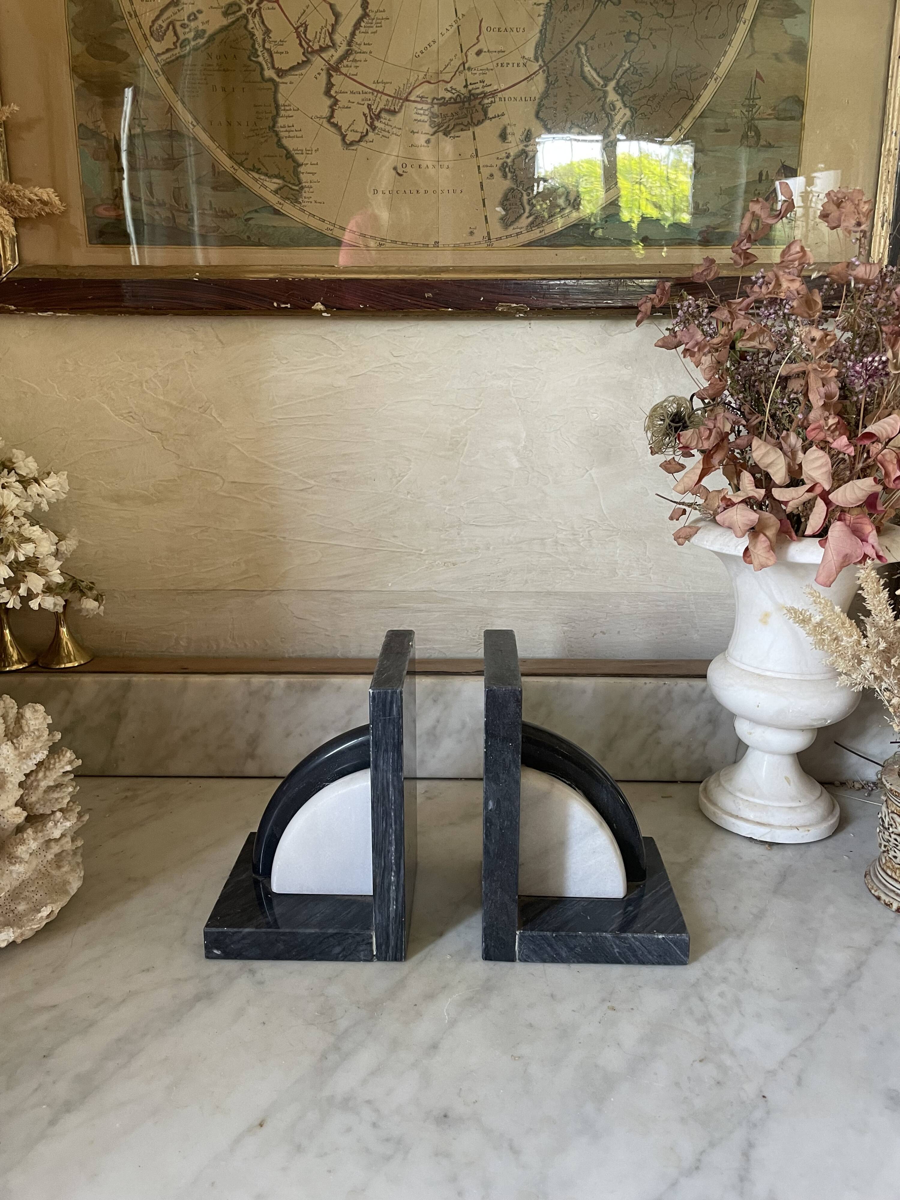 Art Deco marble bookends