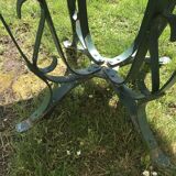 large antique iron table riveted