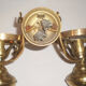 Glass brass globe sconce