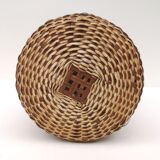 Vintage bottle in braided straw