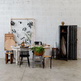 Oval solid wood table "Café Crème" Kumquat