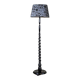 Early 20th Century Floor Lamp with Floral Fabric Shade, 1950s