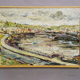 Oban Harbour, Scotland, 1977 – Oil painting by Alexander Michael