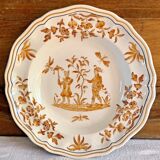6 assiettes creuses Longchamp décor Moustier Olérys