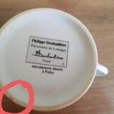 6 tasses à café et 6 assiettes 80's  Ph. Deshoulieres