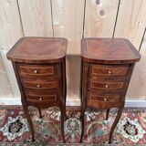 Pair of Louis XV bedside tables in marquetry