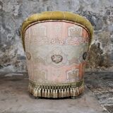 Paire de fauteuils Napoléon III en tissu Etro, France, fin XIXe