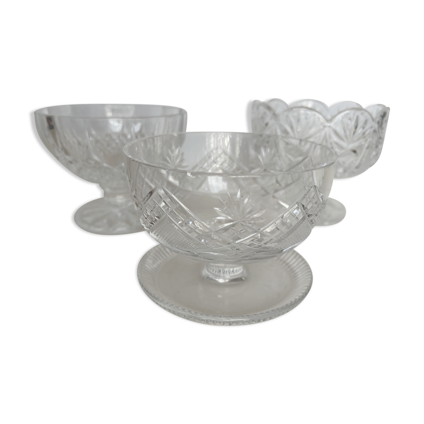 Set of 3 crystal cups