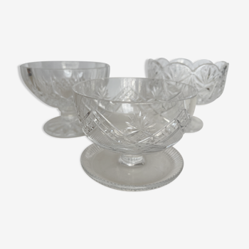 Set of 3 crystal cups