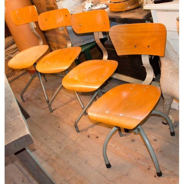 Chaise industriel metal et bois