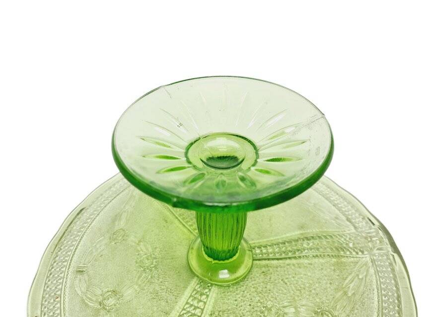 Cake bowl on stand from Ząbkowice Glassworks, 1970s