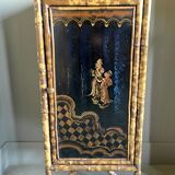 Bamboo buffet cabinet with Japanese lacquer decor