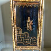 Bamboo buffet cabinet with Japanese lacquer decor