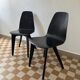 90s designer chairs in lacquered curved wood (X2)