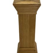 Vintage column vase in rattan, boho bamboo pillar from the 70s, McGuire in rattan.