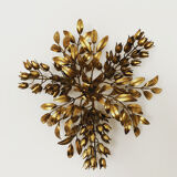 Gilded Italian Hollywood Regency metal wall lamp or flush light by Hans Kögl