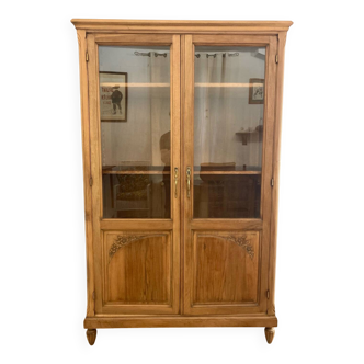 Solid oak display cabinet