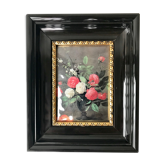 Tableau bouquet de fleur de Van Es en emaux plaque Helca