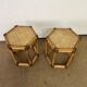 Pair of rattan bedside tables or end tables