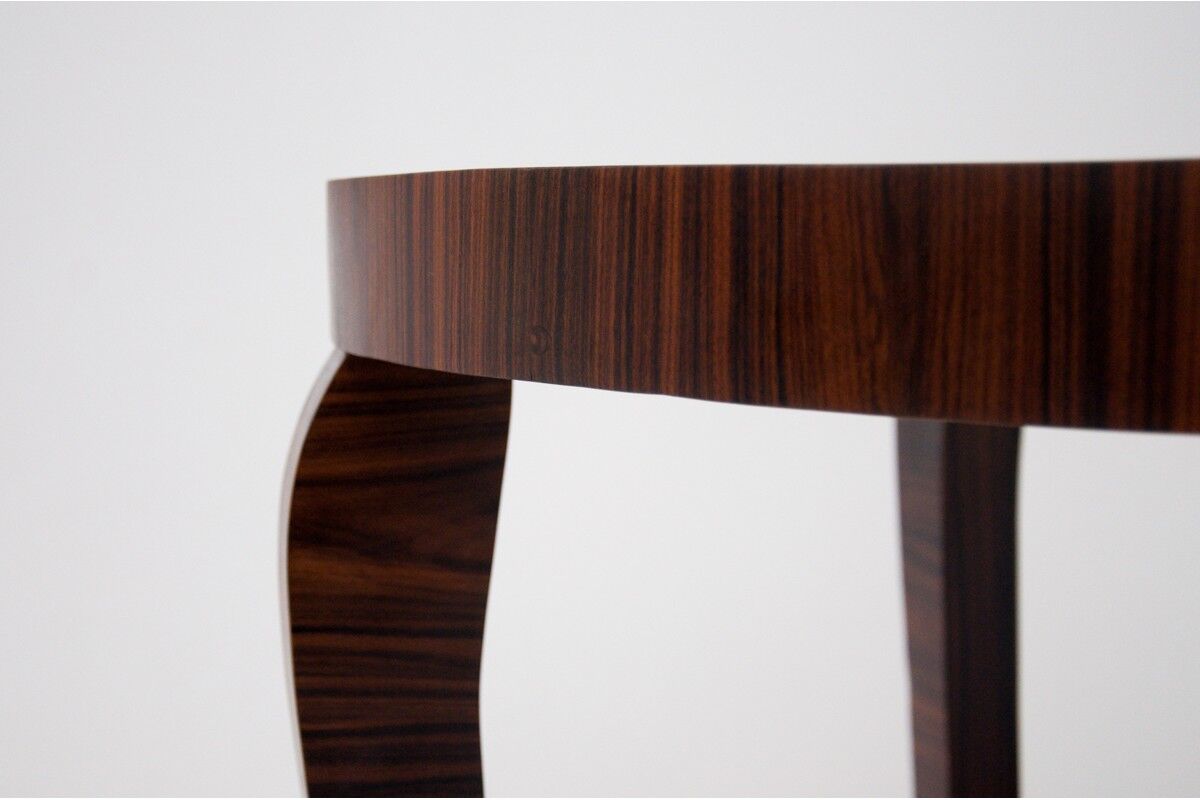 Table basse ronde art déco, pologne, milieu du 20ème siècle