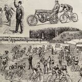 Lithograph on cycling and cycling from 1922