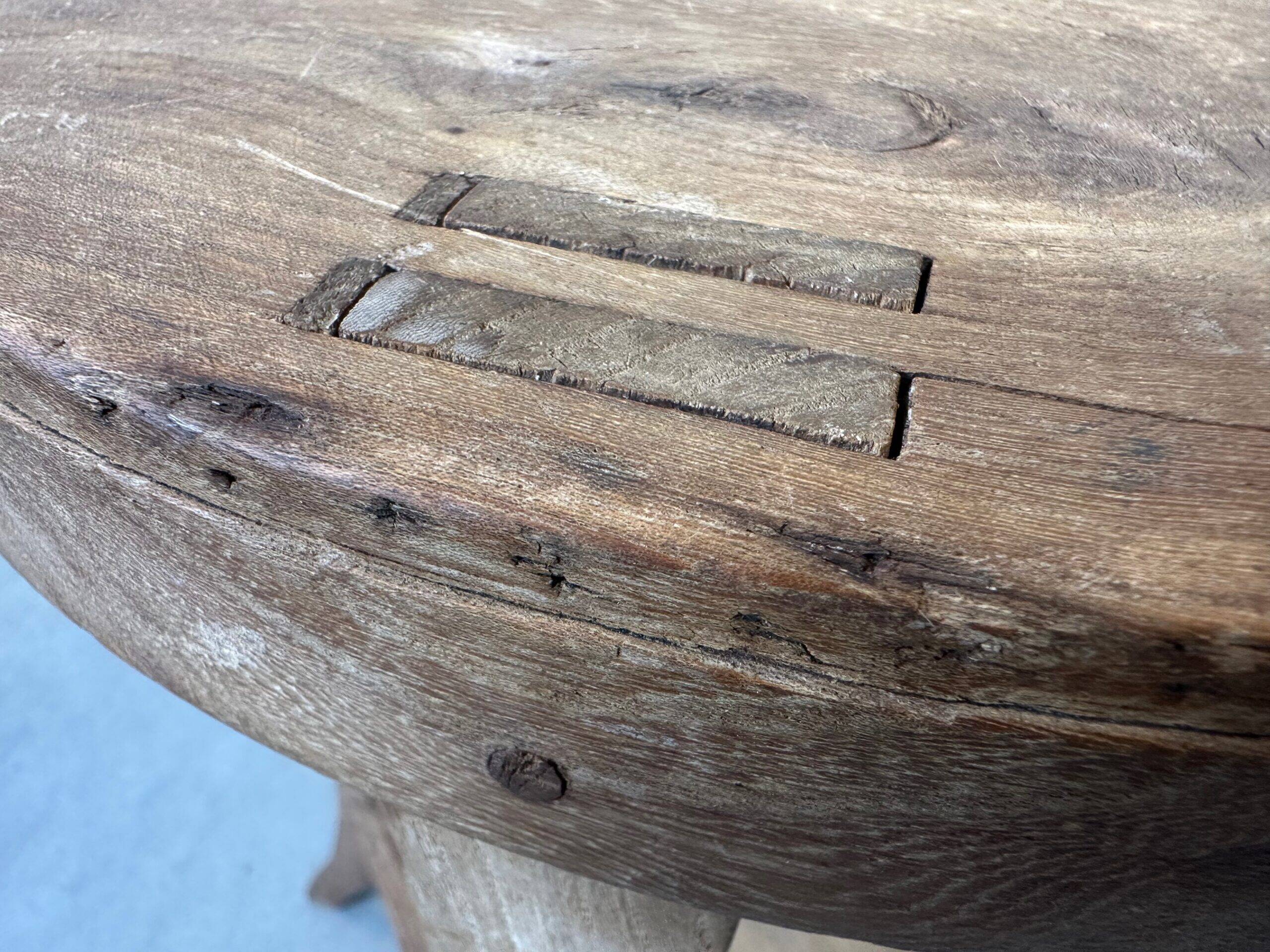 Old round side table