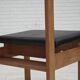 1970s, Danish design, set of 3 church chairs, leather, oak wood.