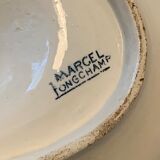5 plats en faïence bleue ancienne Longchamp 1930 modèle Marcel