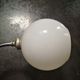 Wall lamp old opaline silver metal globe & porcelain base Art Deco 1930 TBE gooseneck