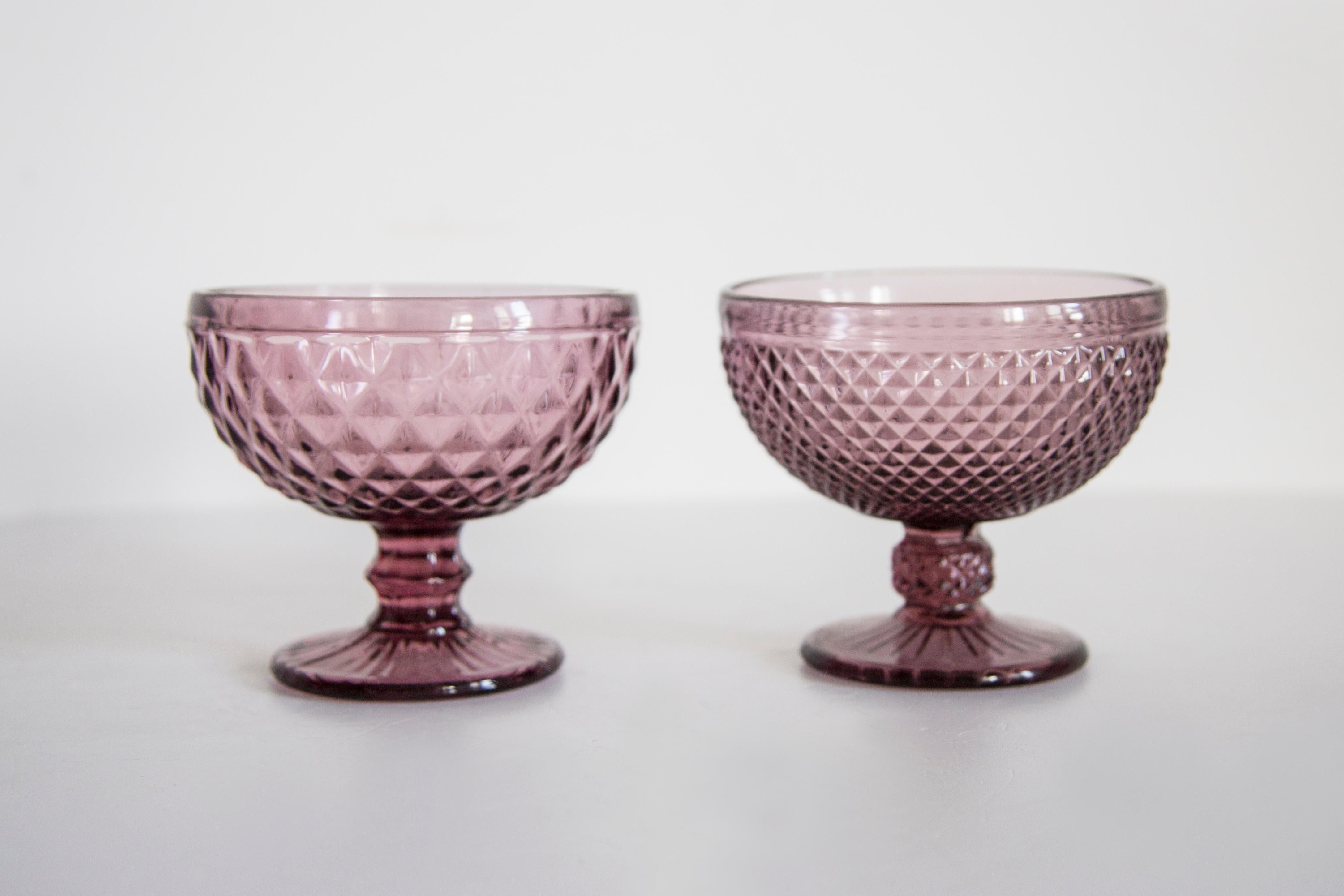 Vintage purple glass sugar bowl from the mid-century, Italy, 1960s.