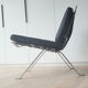 Pair of black leather loung chairs by Hans Eichenberger for Girsberger