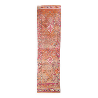 Tapis de couloir turc orange 3x10, 81x296 cm