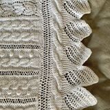 Old knitted cotton bed cover