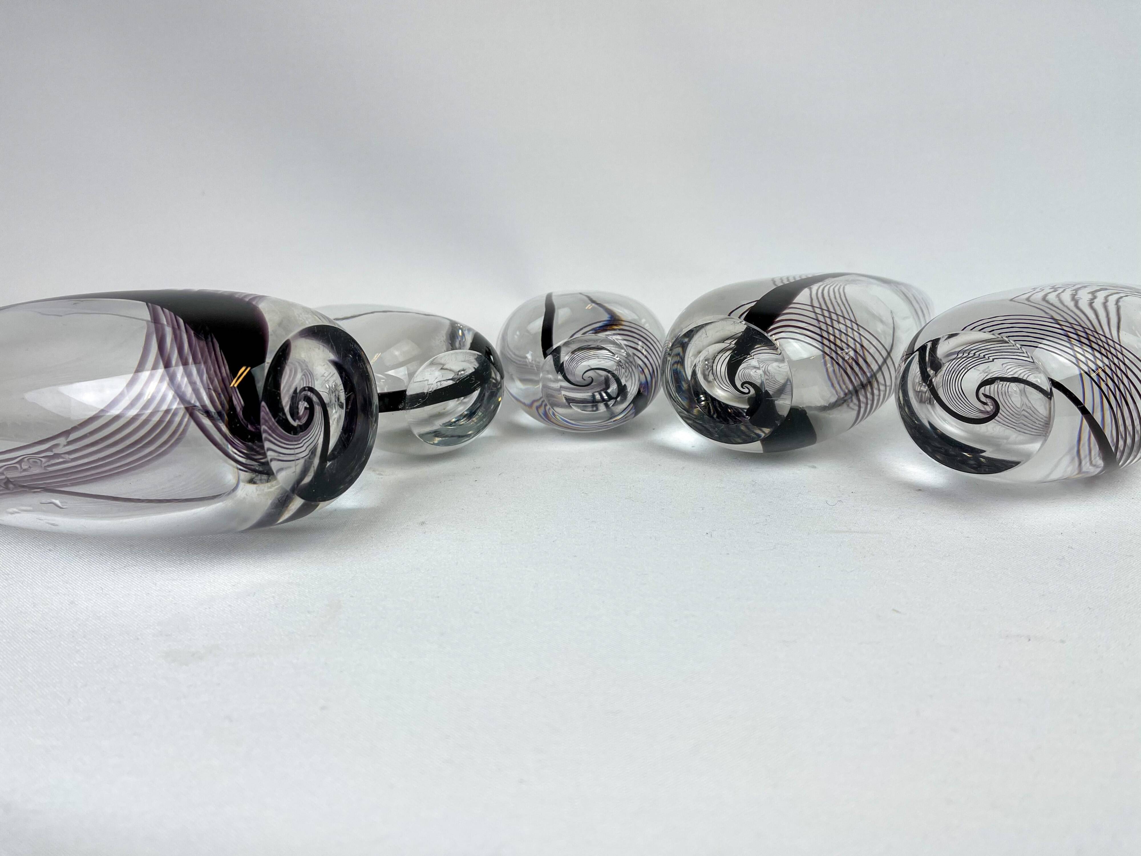 Midcentury collection of art glass vases by Vicke Lindstrand for Kosta Sweden.