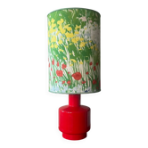 Lampe vintage en céramique rouge - 1960 / 1970