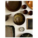 Japanese-style salad bowl / empty pocket, fine ceramic, handmade and signed