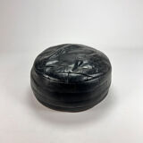 Vintage leather patchwork pouf, 1970