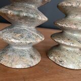 Pair of candle holders, marble candle holders