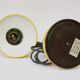 Small yellow metal desk lamp - new in its box - 1990
