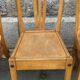 Set of 5 mismatched vintage blond wood bistro chairs