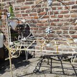 Antique wrought iron bench