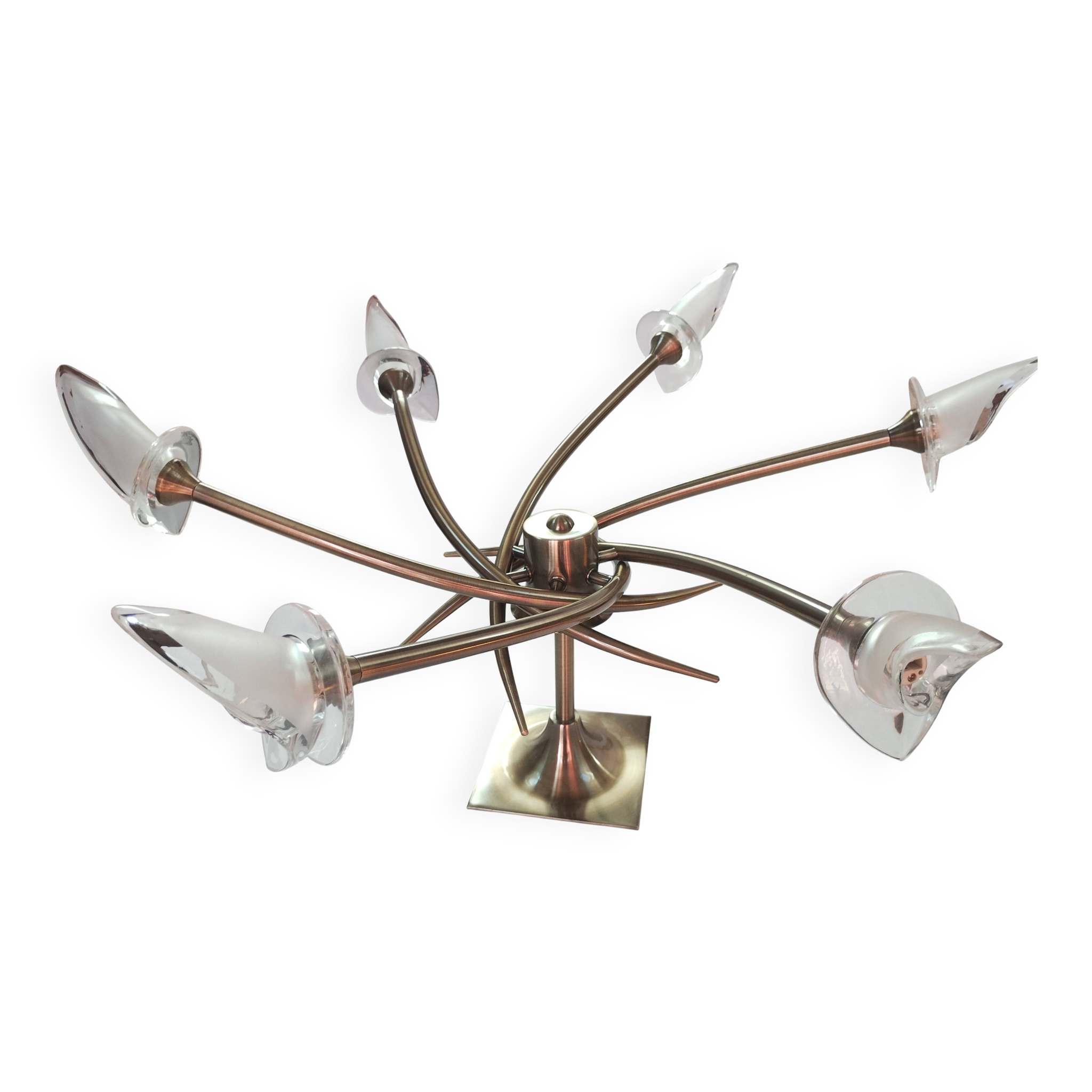 Ceiling light with 6 branches, fleur-de-lis, aromas.