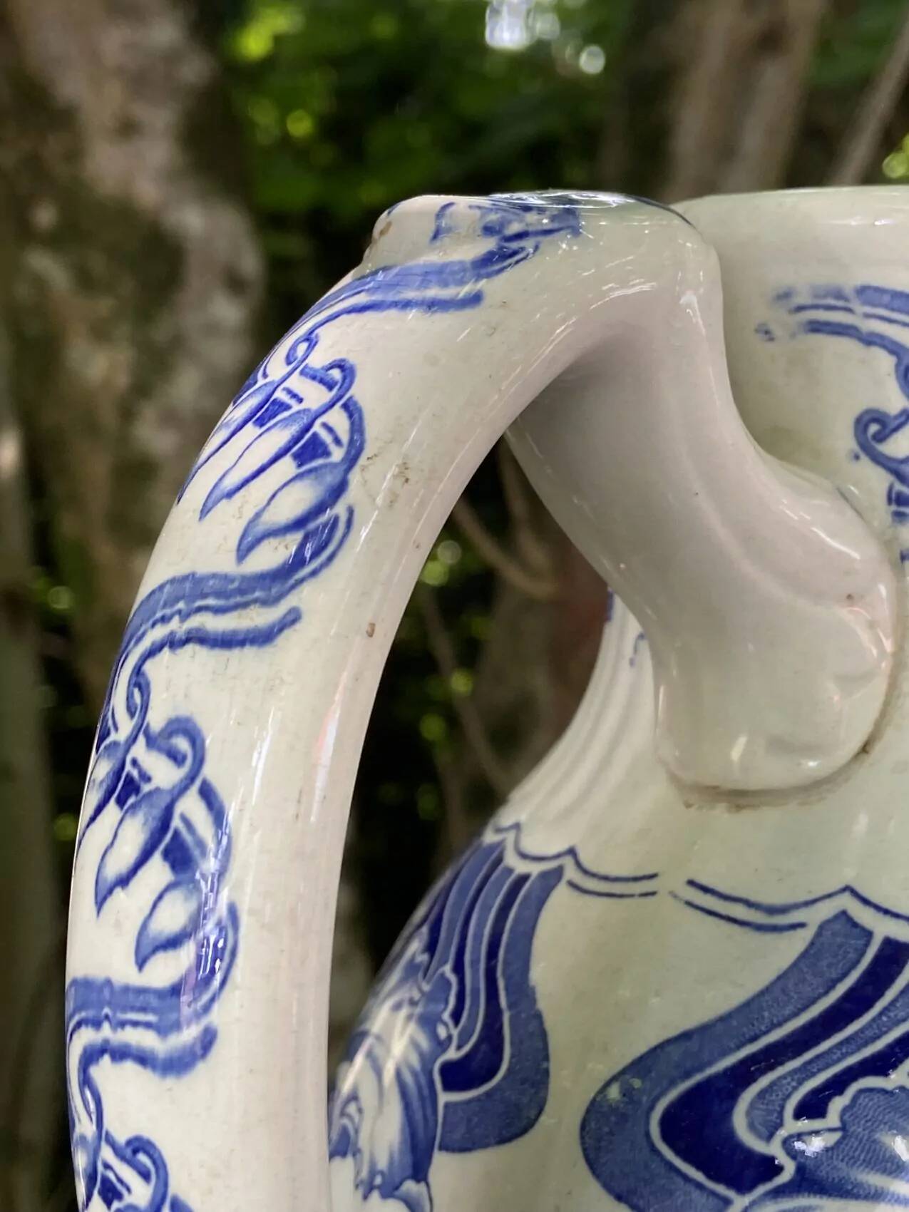 Antique art nouveau pitcher, “Orchid” model, signed BFK – Choisy-le-Roi,