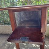 Foldable side table for washing or applying makeup in varnished solid wood 1920