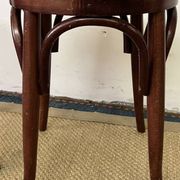 Pair of low stools in curved wood, vintage "Thonet" style