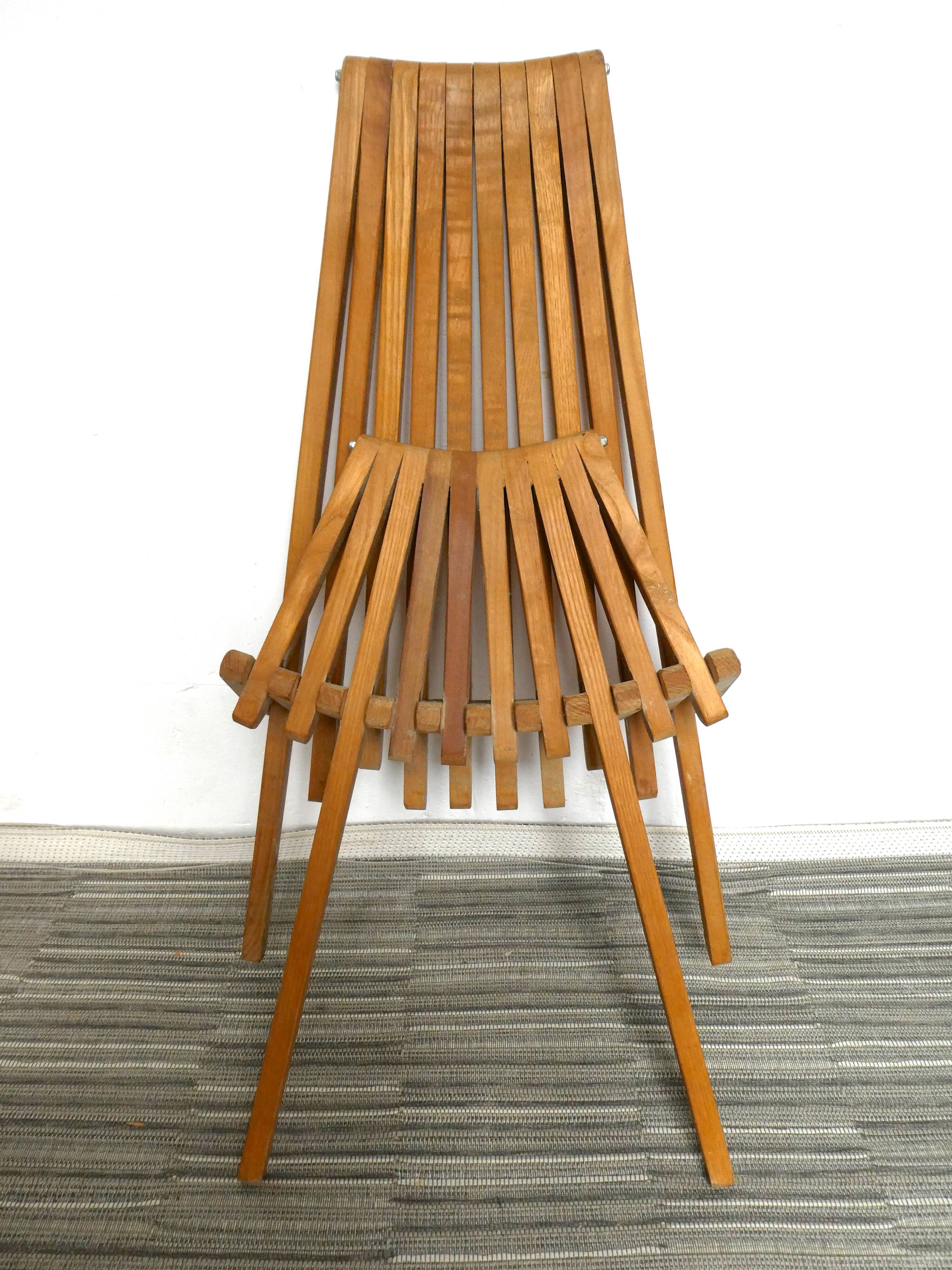 Armchair folding scandinavian teak 60 years
