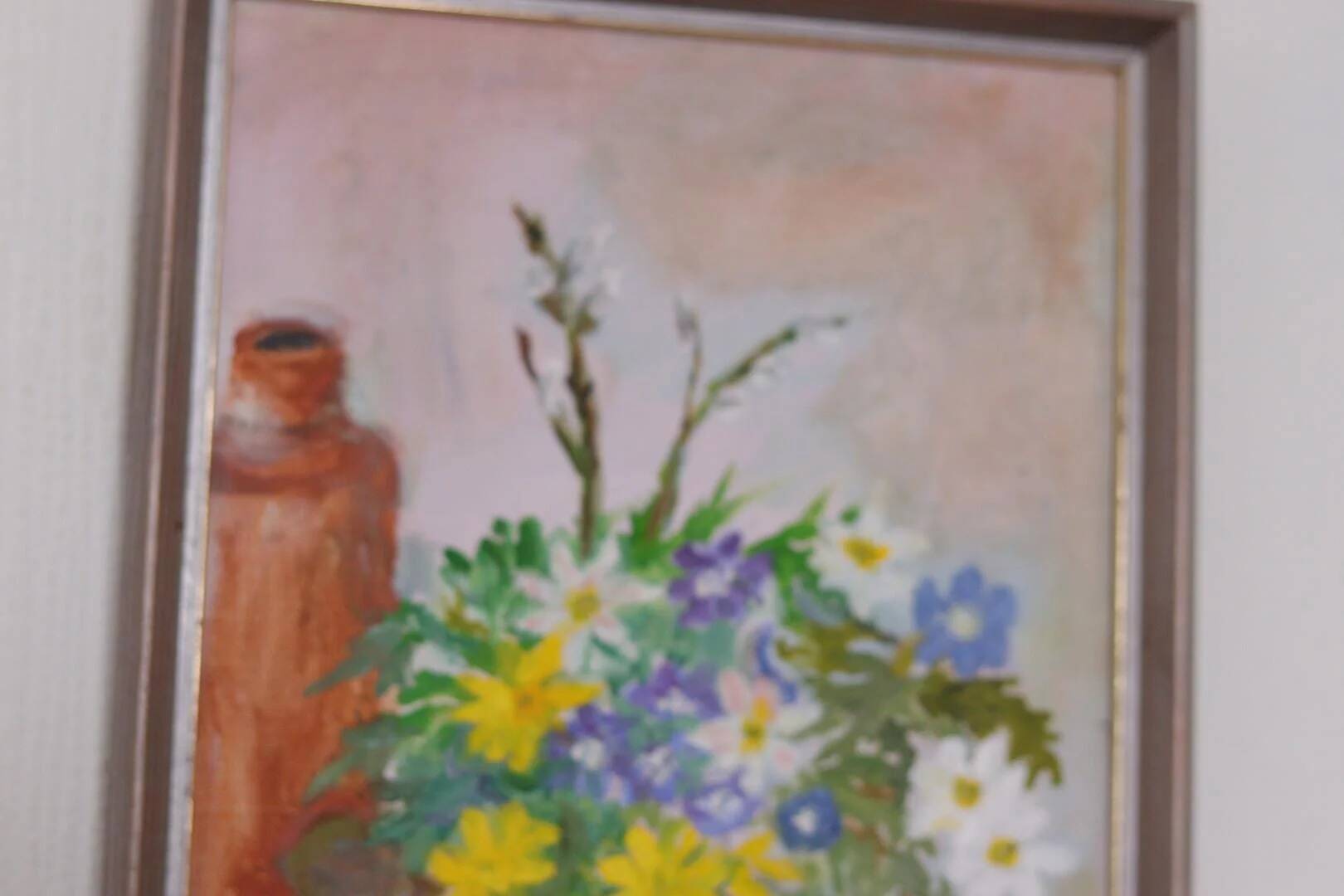 Original Swedish Oil on Canvas – “Vase of Flowers” by Carola Bergling