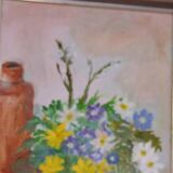 Original Swedish Oil on Canvas – “Vase of Flowers” by Carola Bergling